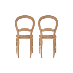 Lot de 2 chaises chêne massif et paille Cléa