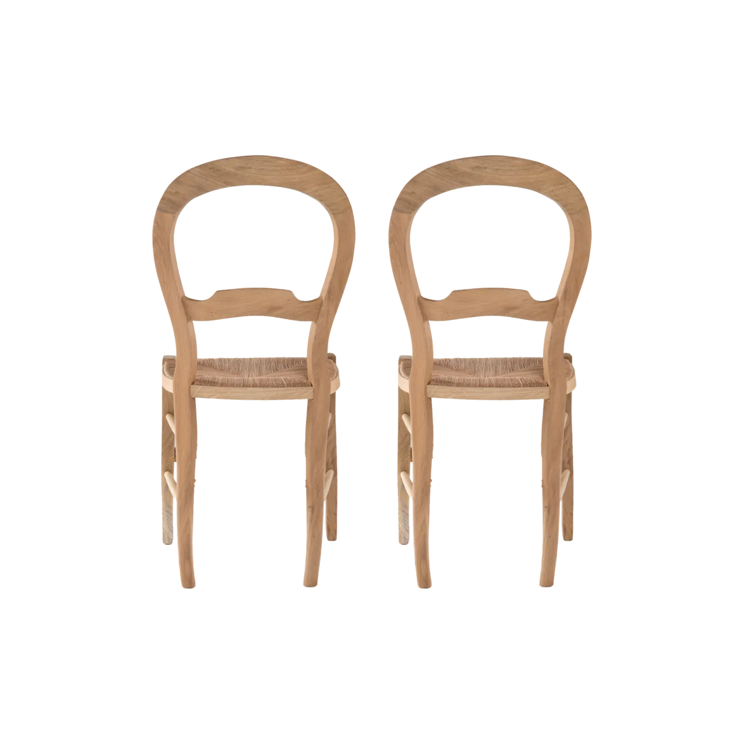 Lot de 2 chaises chêne massif et paille Cléa