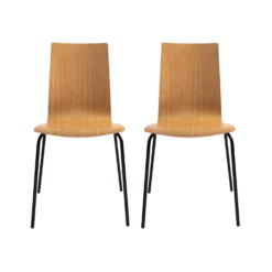 Lot de 2 chaises chêne Reda
