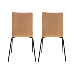 Lot de 2 chaises chêne Reda