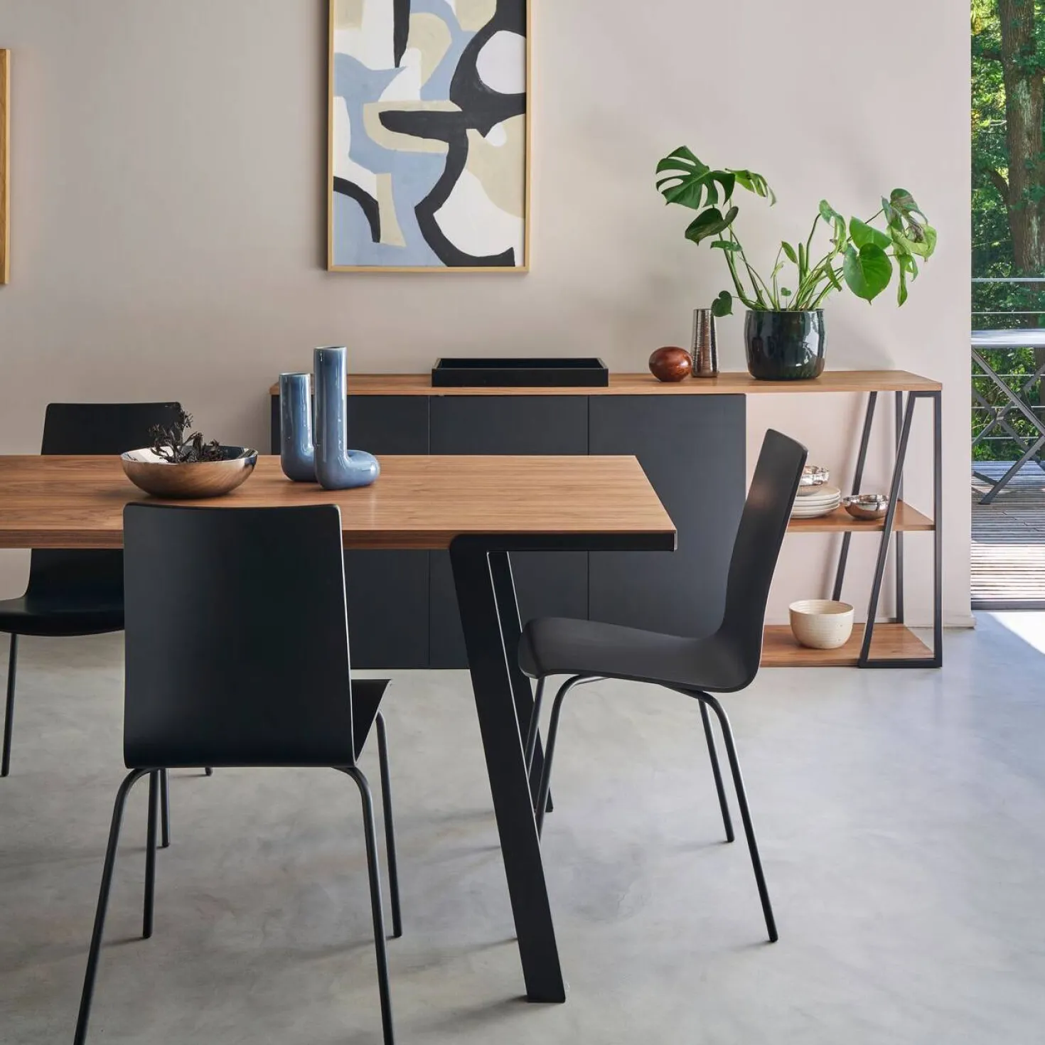 Lot de 2 chaises hêtre teinté Reda
