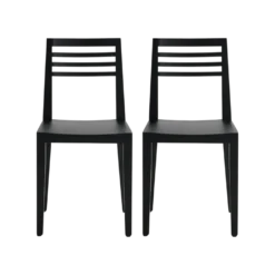 Lot de 2 chaises noires chêne massif Canelle