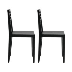 Lot de 2 chaises noires chêne massif Canelle
