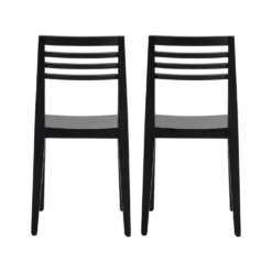 Lot de 2 chaises noires chêne massif Canelle
