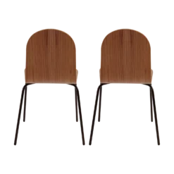 Lot de 2 chaises noyer Riaz
