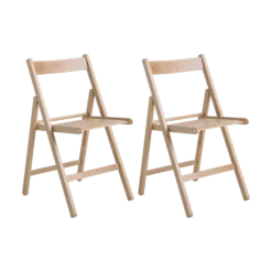 Lot de 2 chaises pliantes bois massif Selena