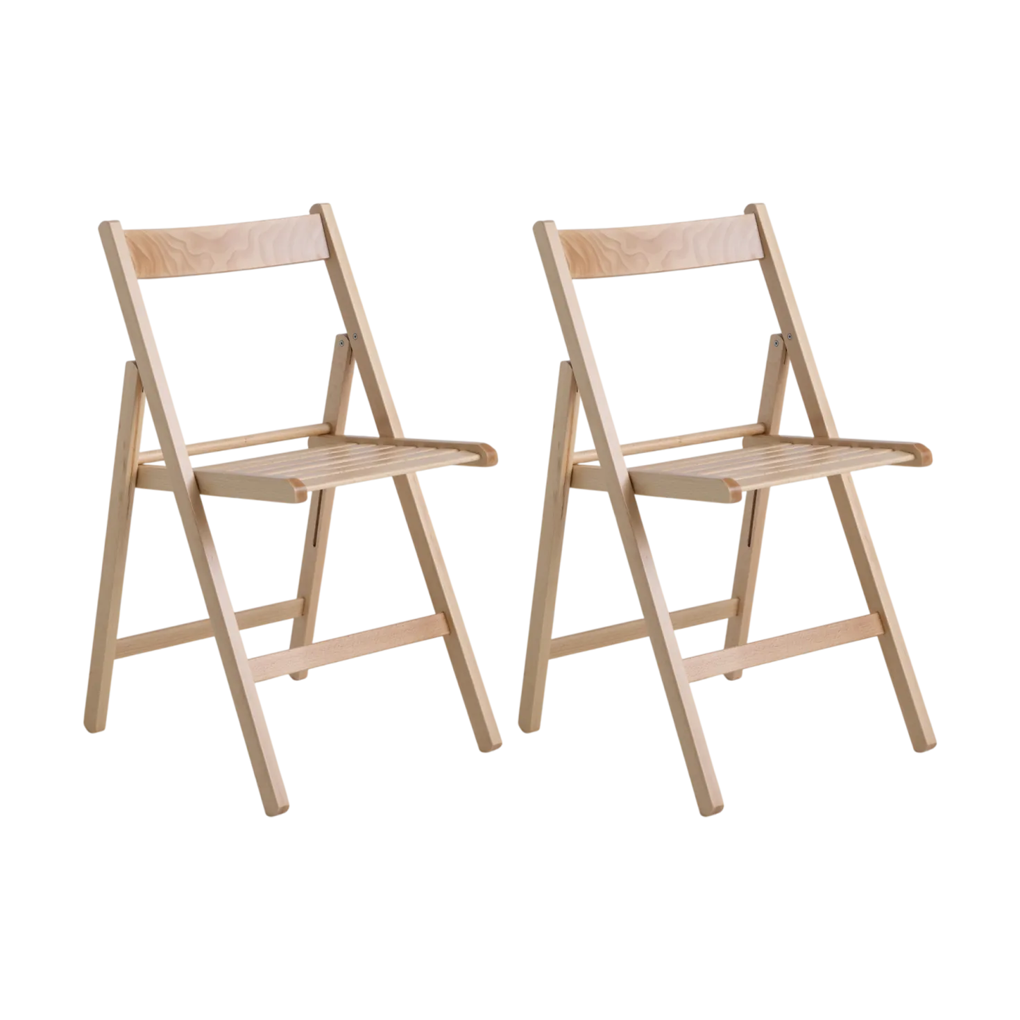 Lot de 2 chaises pliantes bois massif Selena