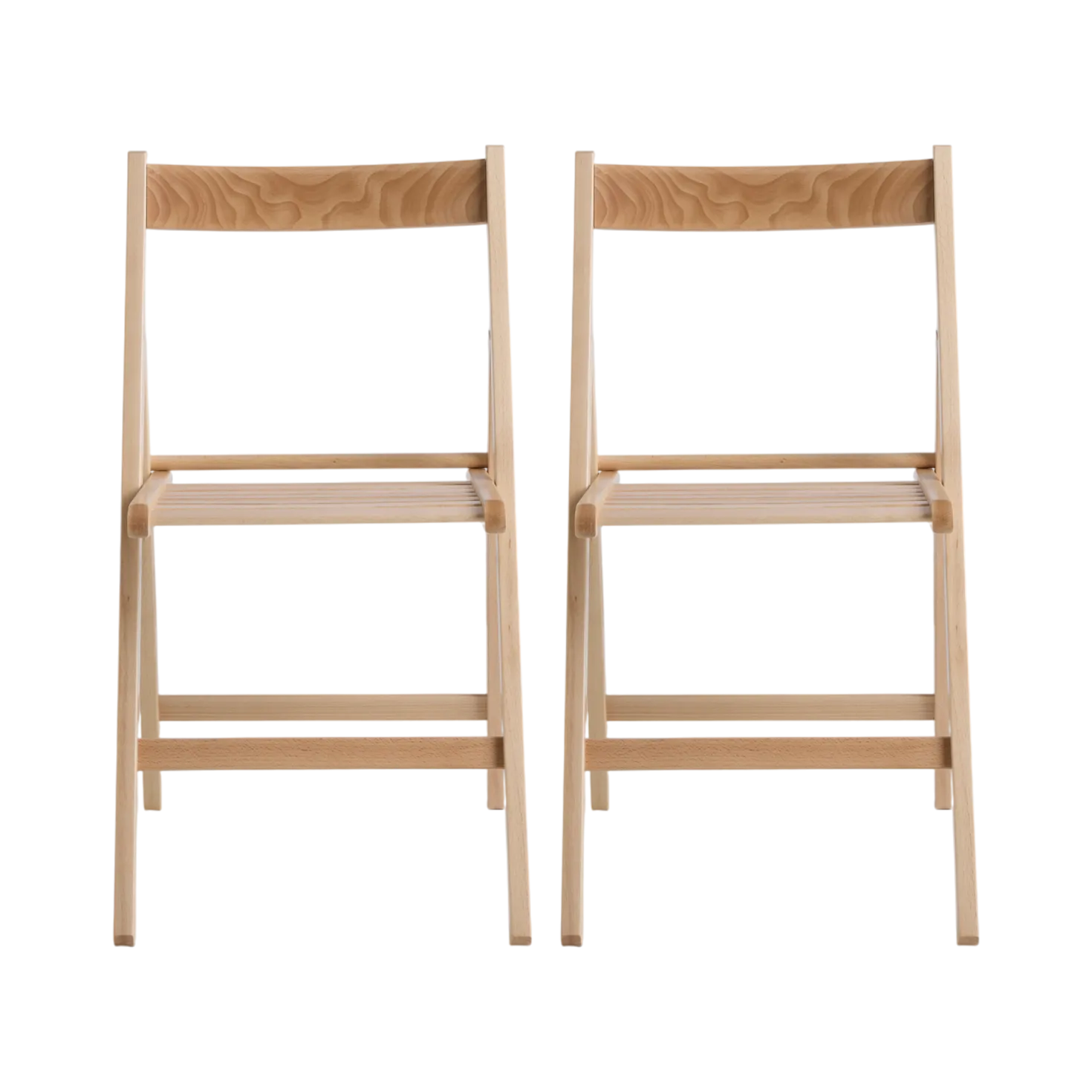Lot de 2 chaises pliantes bois massif Selena