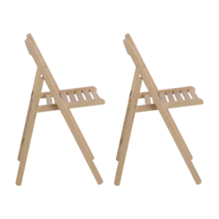 Lot de 2 chaises pliantes bois massif Selena