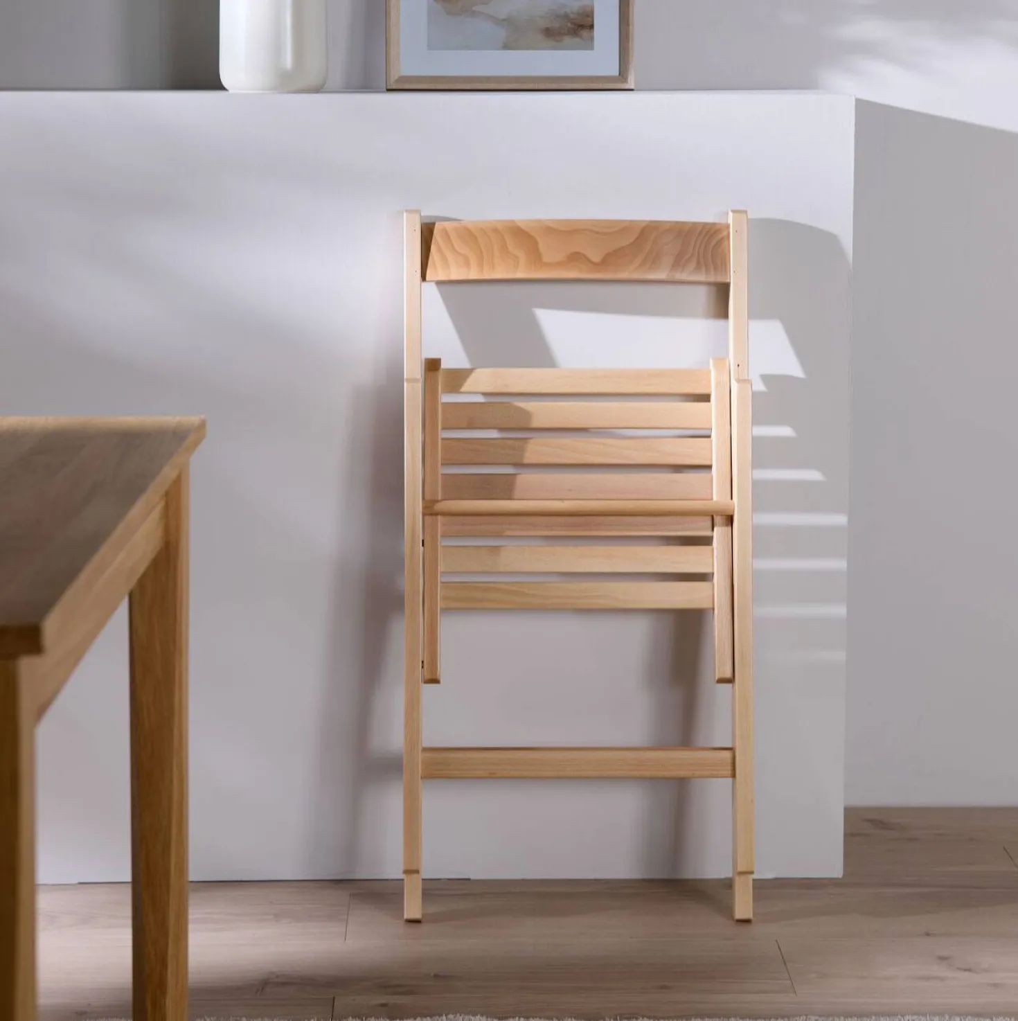 Lot de 2 chaises pliantes bois massif Selena