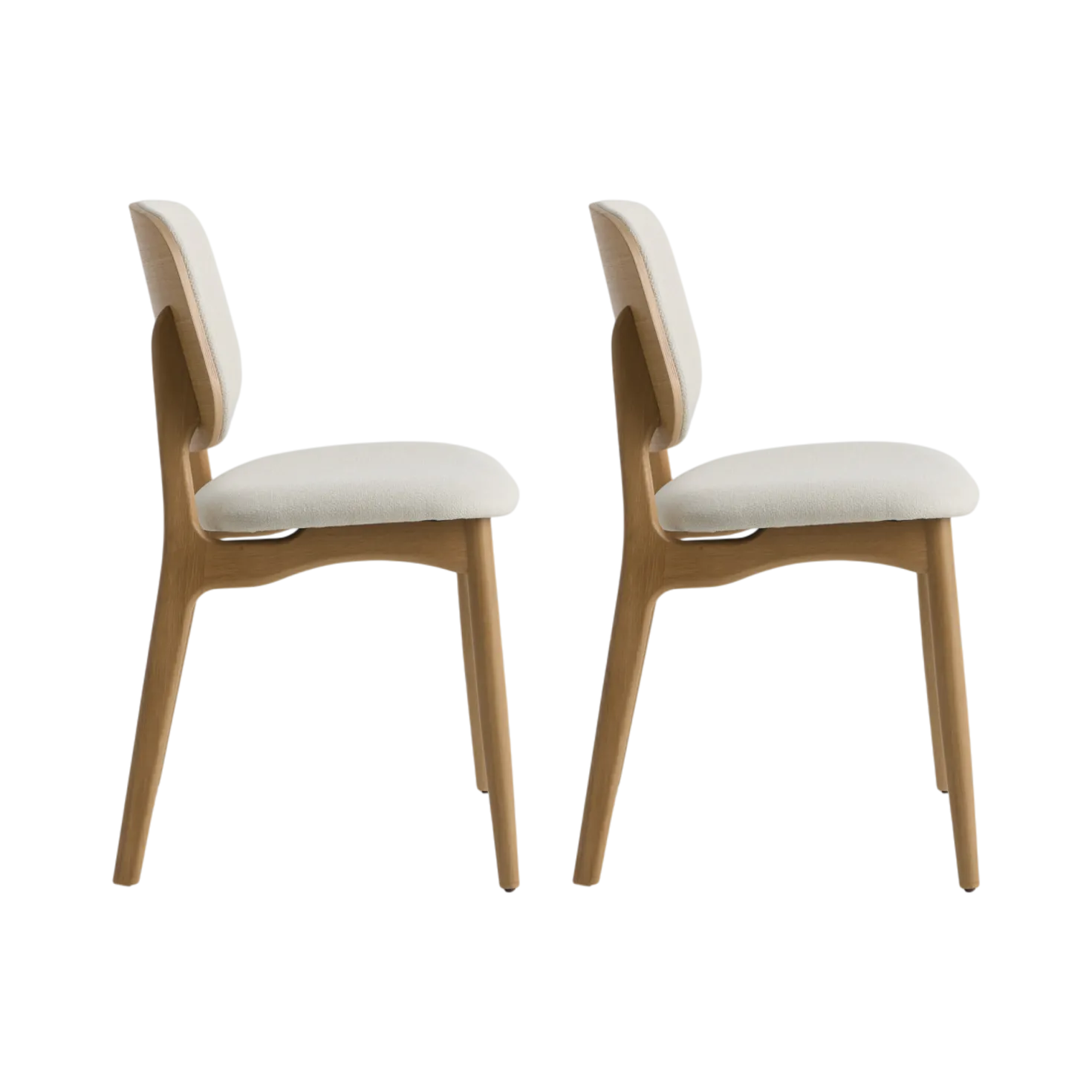 Lot de 2 chaises tissu et structure bois clair Solane