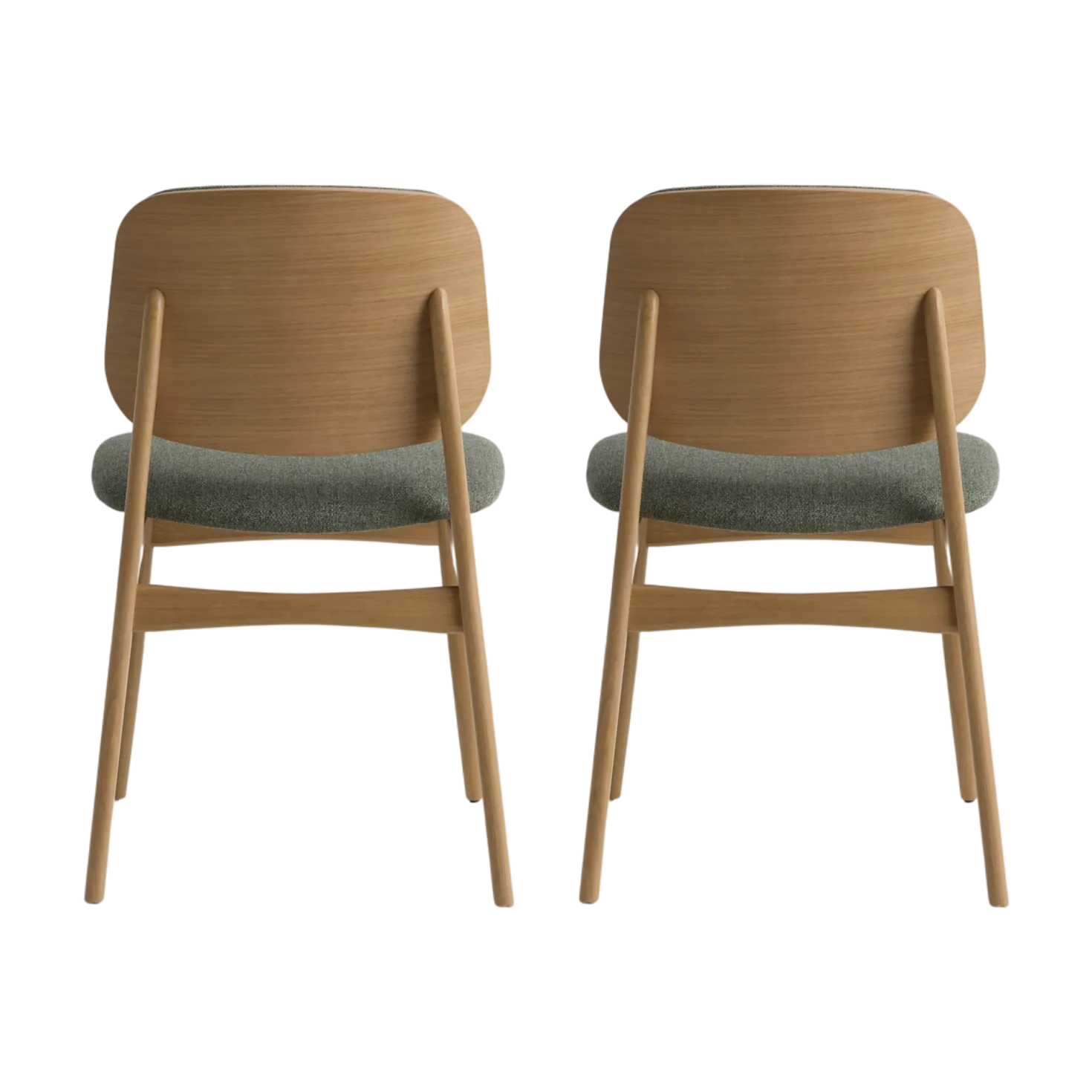 Lot de 2 chaises tissu et structure bois clair Solane