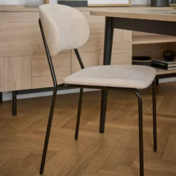 Lot de 6 chaises tissu pieds métal Sofia