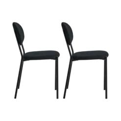 Lot de 2 chaises tissu pieds métal Sana