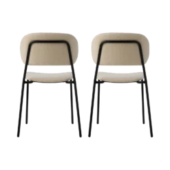 Lot de 2 chaises tissu pieds métal Sofia