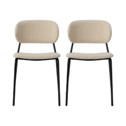 Lot de 2 chaises tissu pieds métal Sofia