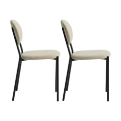Lot de 2 chaises tissu pieds métal Sana