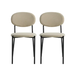 Lot de 2 chaises tissu pieds métal Sana