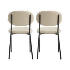 Lot de 2 chaises tissu pieds métal Sana