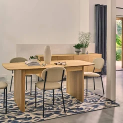 Lot de 2 chaises tissu pieds métal Sana