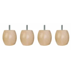 Lot de 4 pieds de lit boule 7 cm