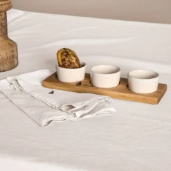 Lot de 6 serviettes coton lin Eline