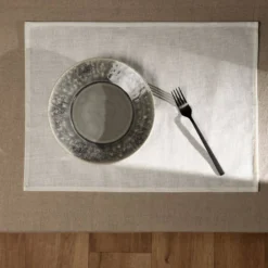 Lot de 6 sets de table enduit coton lin Laurie