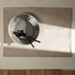 Lot de 6 sets de table enduit coton lin Laurie