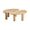 Lot de 2 tables basses chêne massif Milan