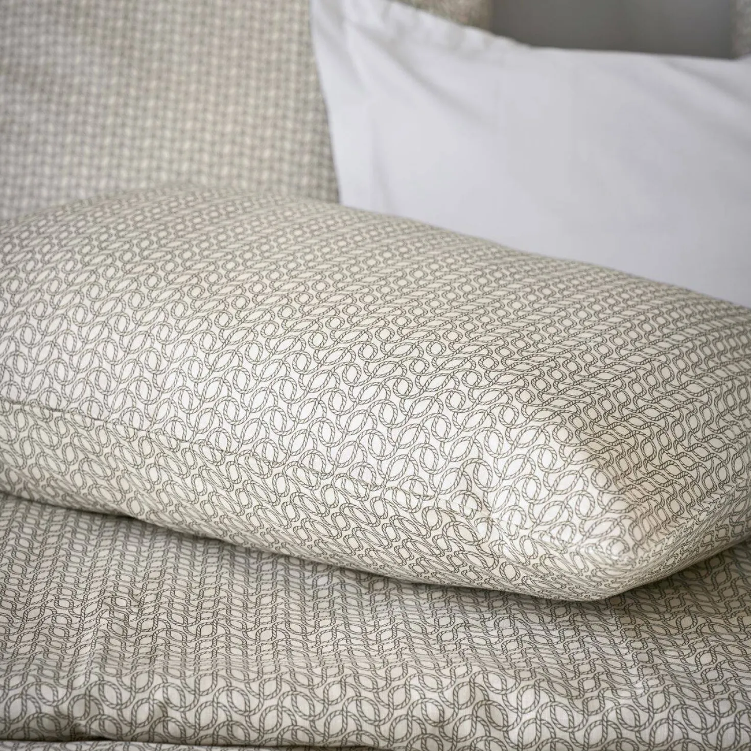 Lot de 2 taies d'oreiller coton lin Néo classique