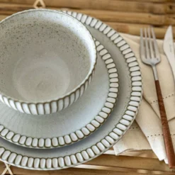 MARIA PT TERRACOTA Lot de 6 Assiettes plates D25cm Canelada