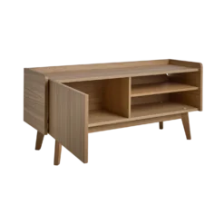 Meuble TV avec porte et niche bois Agatha