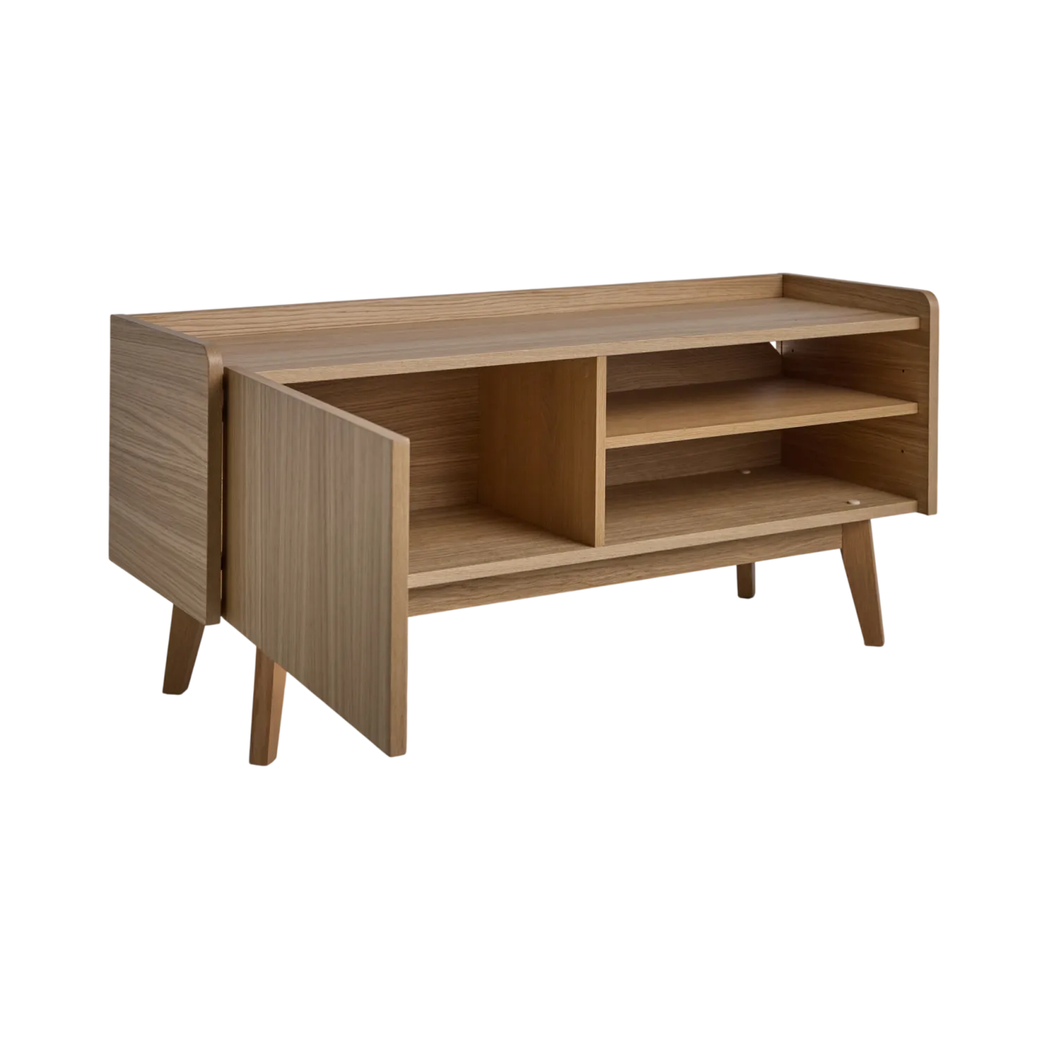 Meuble TV avec porte et niche bois Agatha