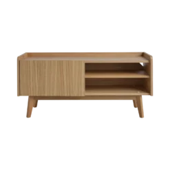 Meuble TV avec porte et niche bois Agatha