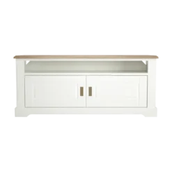 Meuble TV blanc et bois Apolline