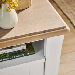 Meuble TV blanc et bois Apolline