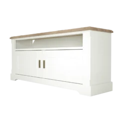 Meuble TV blanc et bois Apolline