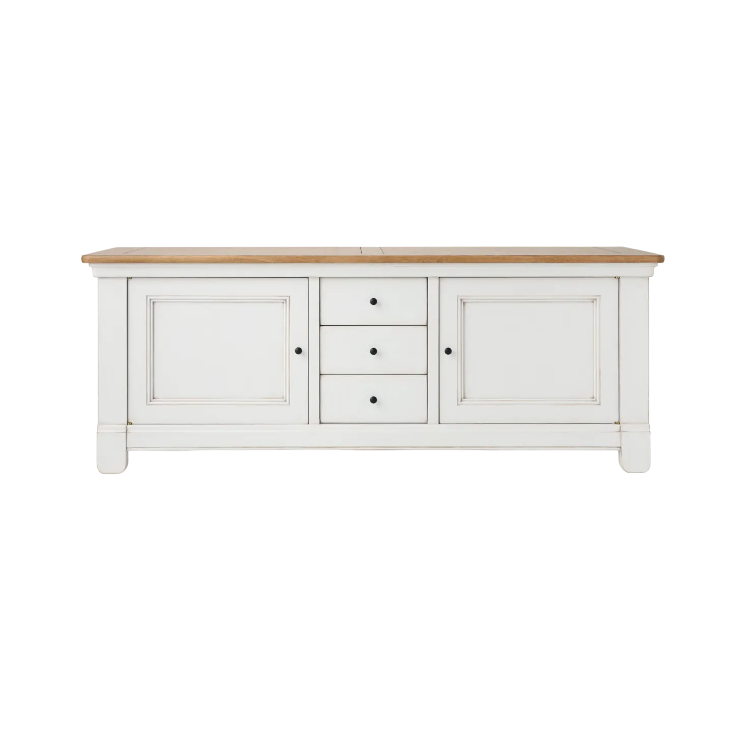 Meuble TV bois massif 2 portes 3 tiroirs Embellie