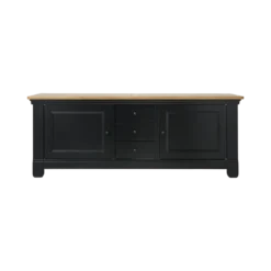 Meuble TV bois massif 2 portes 3 tiroirs Embellie