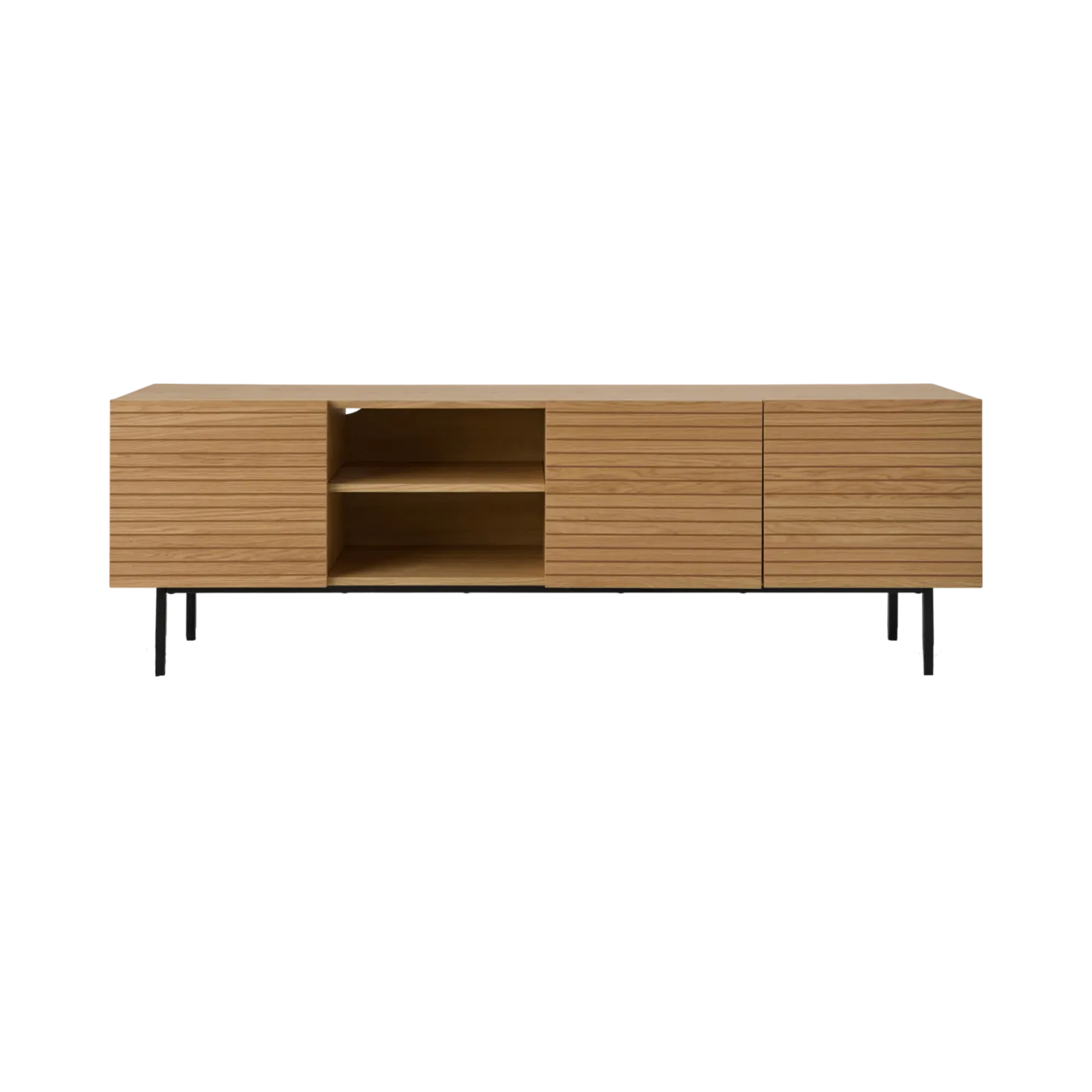 Meuble TV 3 portes bois pieds métal Alex
