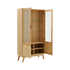 Meuble vitrine 4 portes bois Adèle