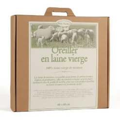 MILLE OREILLERS Oreiller ferme en laine vierge biologique