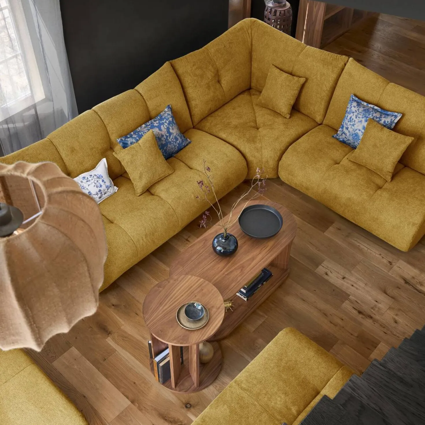 Méridienne pour canapé modulable tissu Benny