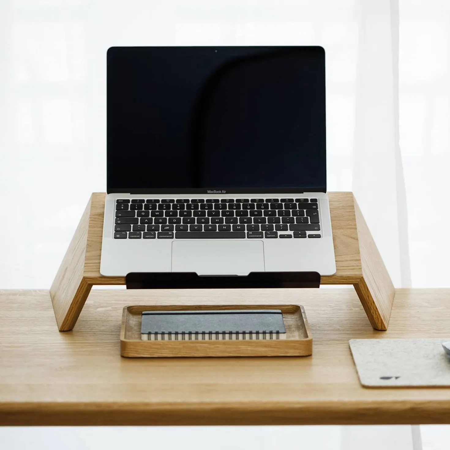 OAKYWOOD Support pour PC portable bois massif
