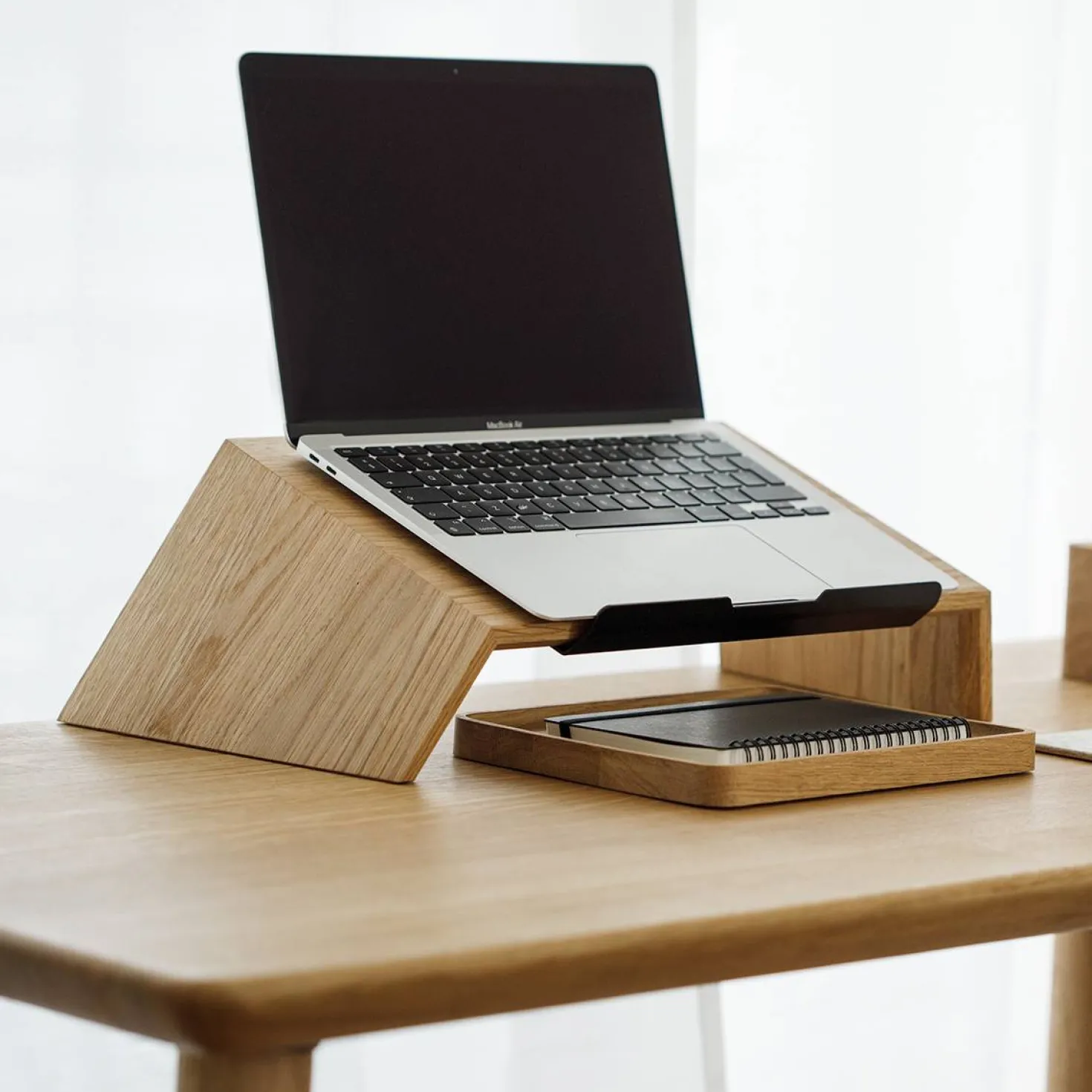 OAKYWOOD Support pour PC portable bois massif