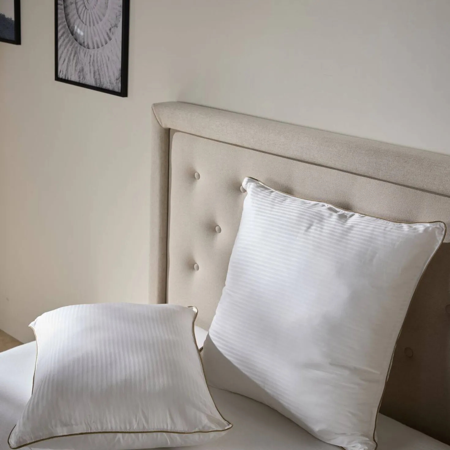 Oreiller coton satin déhoussable Léonore