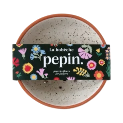 PEPIN Bobèche Fleurs - Blanc grainé