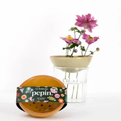 PEPIN Bobèche Fleurs - Jaune moutarde
