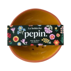 PEPIN Bobèche Fleurs - Jaune moutarde