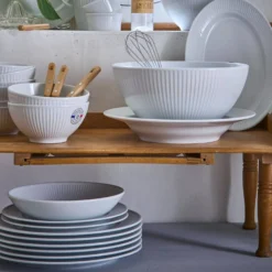PILLIVUYT Lot de 6 Assiettes à dessert en porcelaine D22cm Plissé